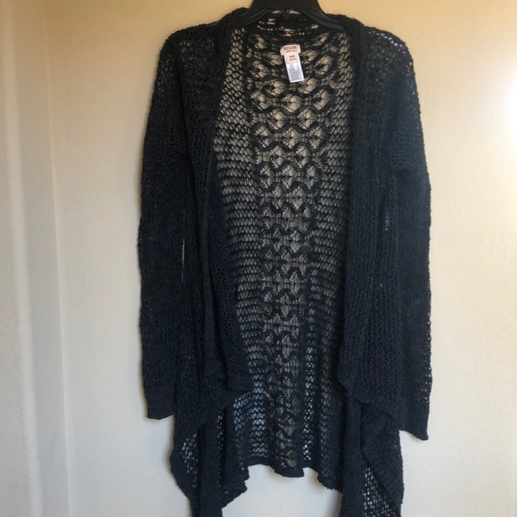 Mossimo Supply Co. Sweaters | Mossimo Black Open-Weave Cardigan | Color: Black | Size: M | Pambhowell's Closet